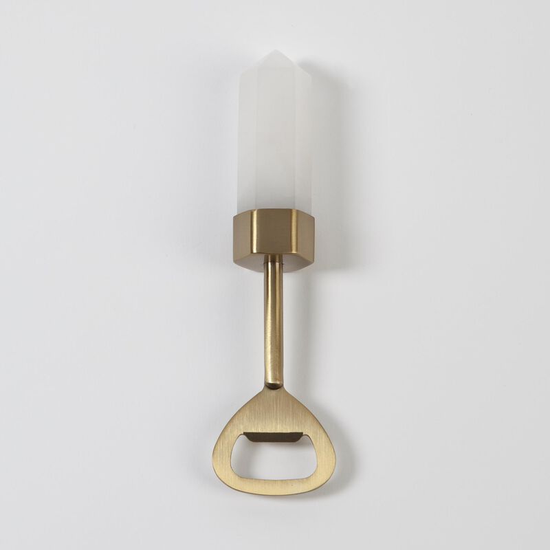 Emporium Home Crystal Bottle Opener in Satin Brass