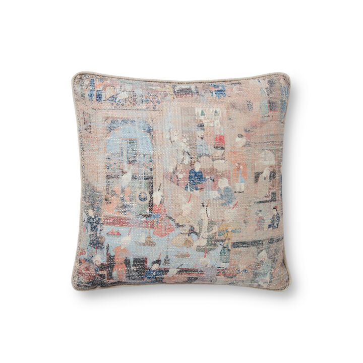 PLL0008 Taupe/Multi 18"x18" Poly Pillow