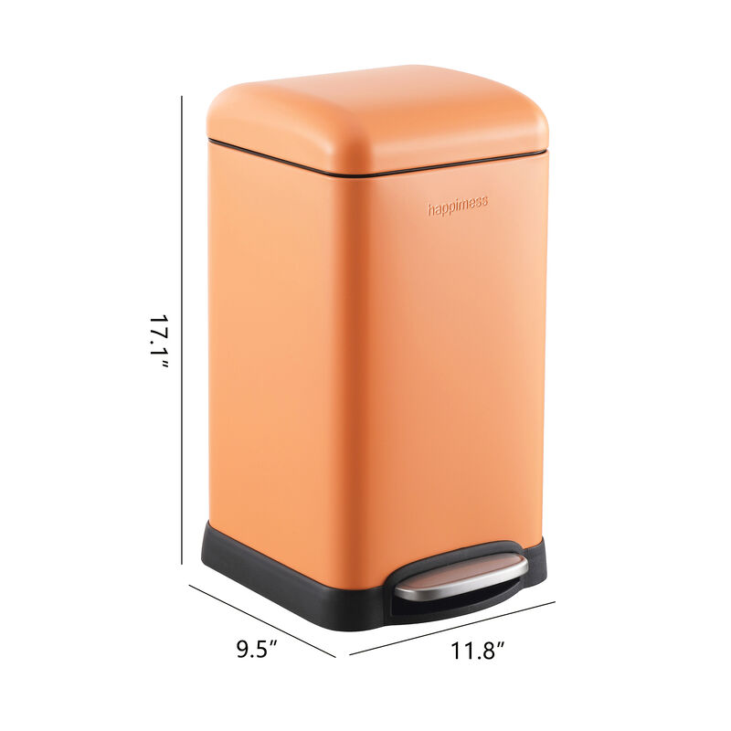 Betty Retro Mini 3.2-Gallon Step-Open Trash Can, Carrot Cake