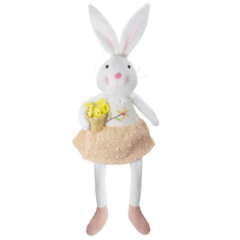 24" White and Pink Girl Bunny Rabbit Easter and Spring Table Top Figure