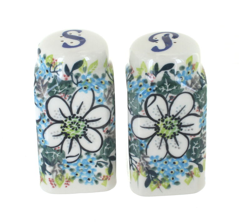 Blue Rose Polish Pottery Daisy Surprise Salt & Pepper Shakers