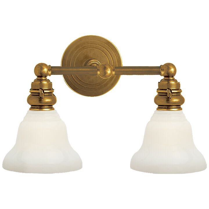 Boston Functional Double Light in Antique Brass