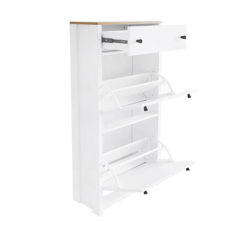 Merax Modern Style Shoe Rack with 4 Flip Drawers