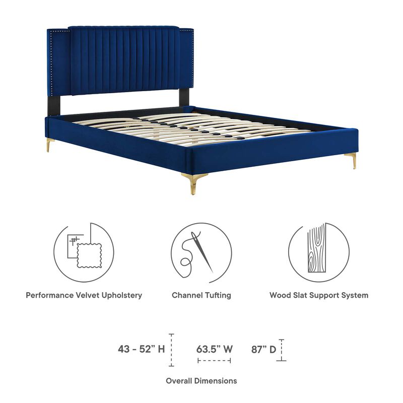 Modway - Zahra Channel Tufted Performance Velvet Queen Platform Bed