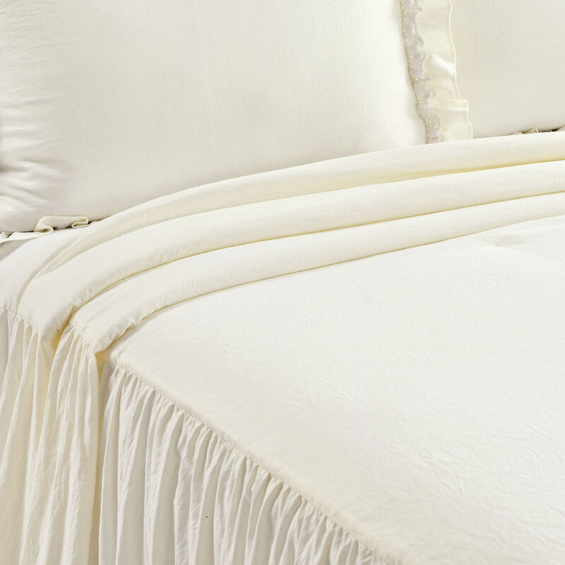 Ella Ruffle Lace Bedspread 3Pc Set