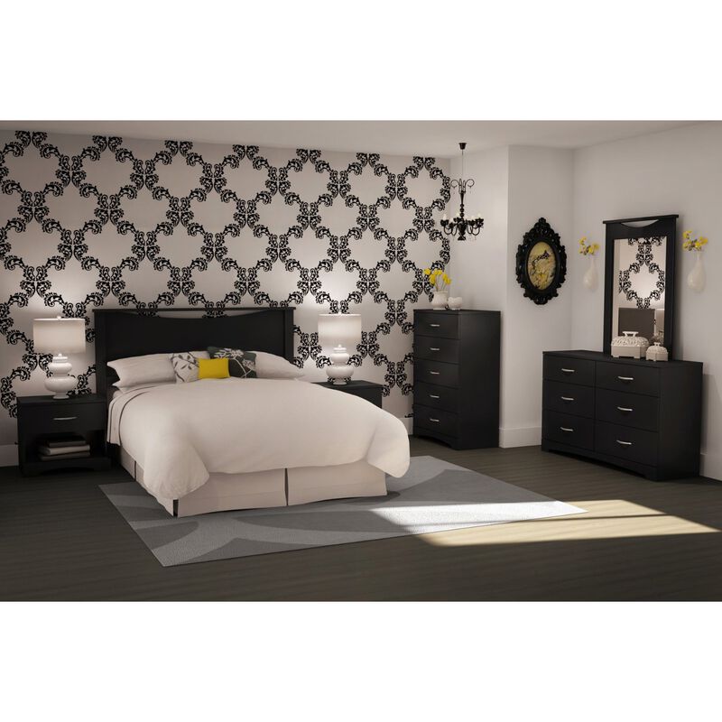 Hivvago 6-Drawer Dresser for Contemporary Bedroom in Black Finish