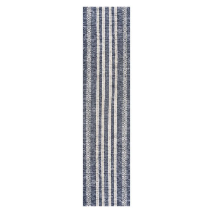 Vichy Geometric Striped Machine Washable Area Rug