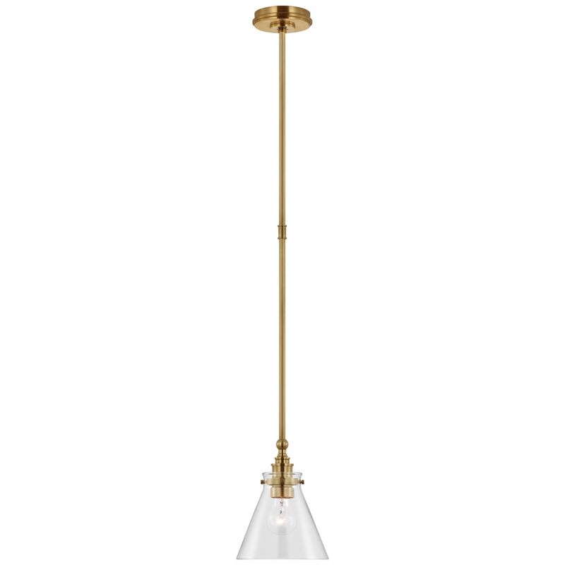 Parkington Single Library Wall Light in Antique-Burnished Brass with Clear Glass