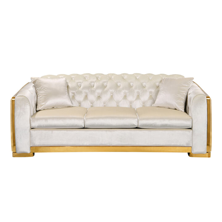 Velvet Luxury Chesterfield Sofa Set