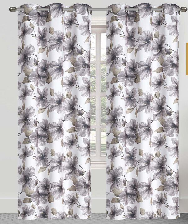 J&V Textiles Margaret Joseph Floral Grommet Blackout Curtain Panels (Set of 2)