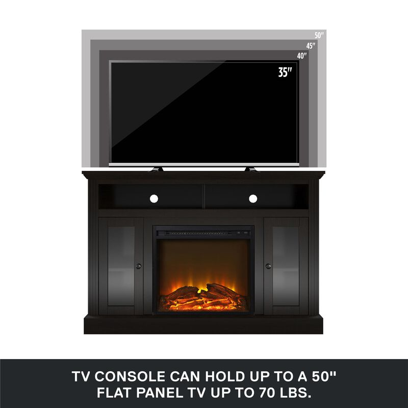 Chicago Electric Fireplace Space Heater TV Console for Flat Screen TVs up to a 50"