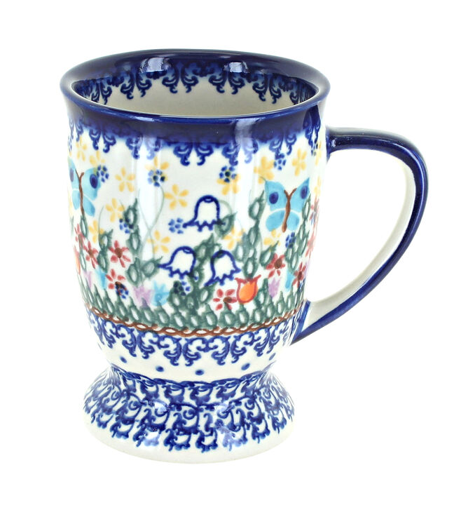 Blue Rose Polish Pottery Tara Pedestal Coffee Mug