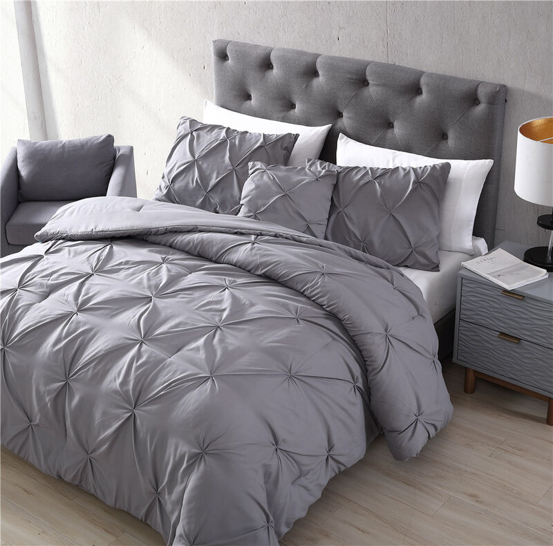 Spruce 4 Piece Comforter Set Queen Gray