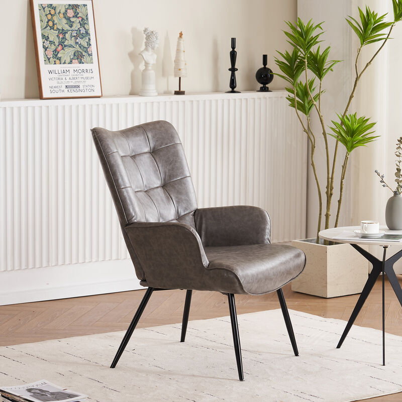 PU Faux Leather Accent Chair