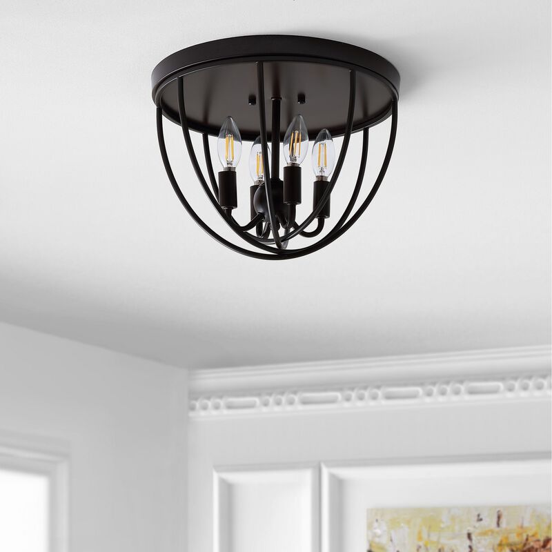 Peter 13.75" Metal LED Flush Mount, Oil Rubbed Bronze