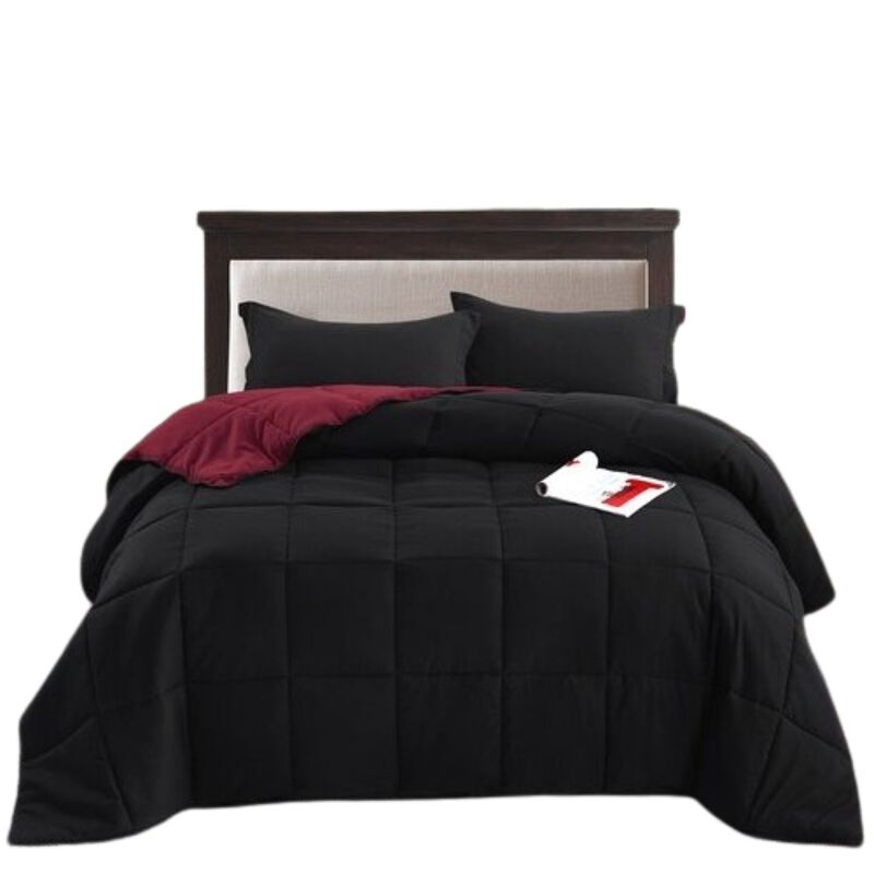 Hivvago Traditional Microfiber Reversible 3 Piece Comforter Set