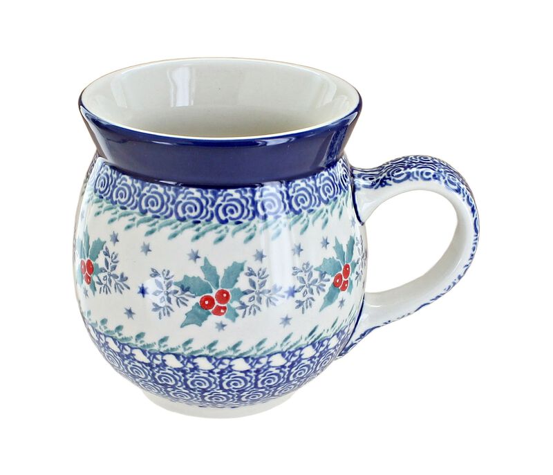 Blue Rose Polish Pottery December Joy Bubble Mug