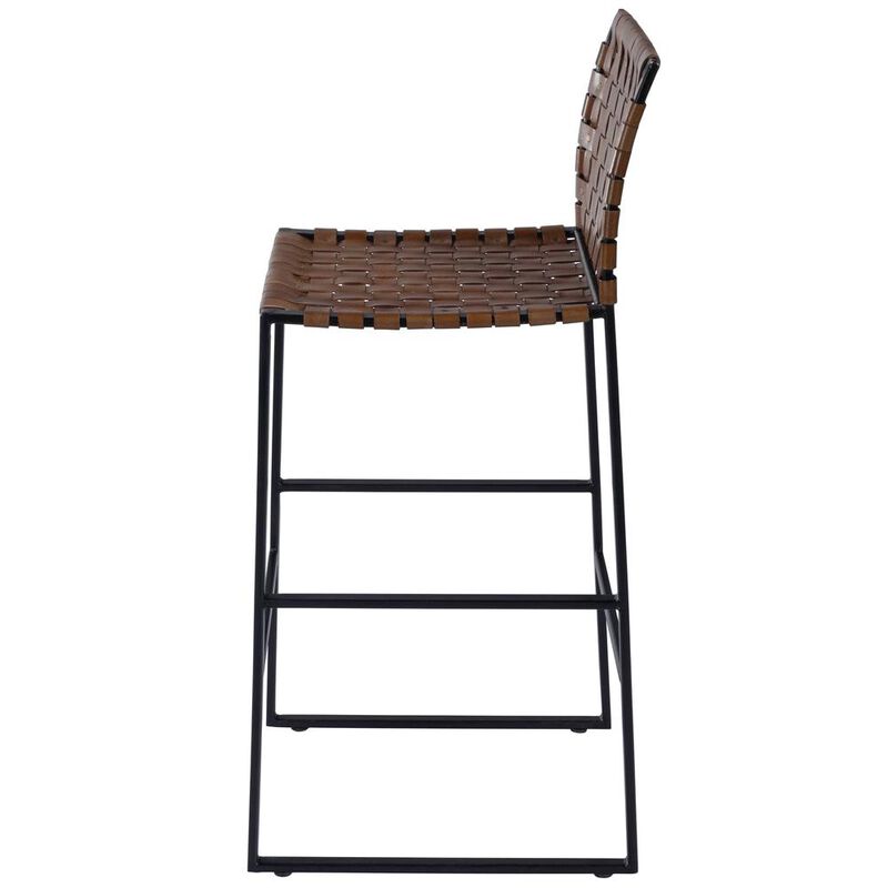 Belen Kox Rustic Woven Leather Bar Stool, Belen Kox