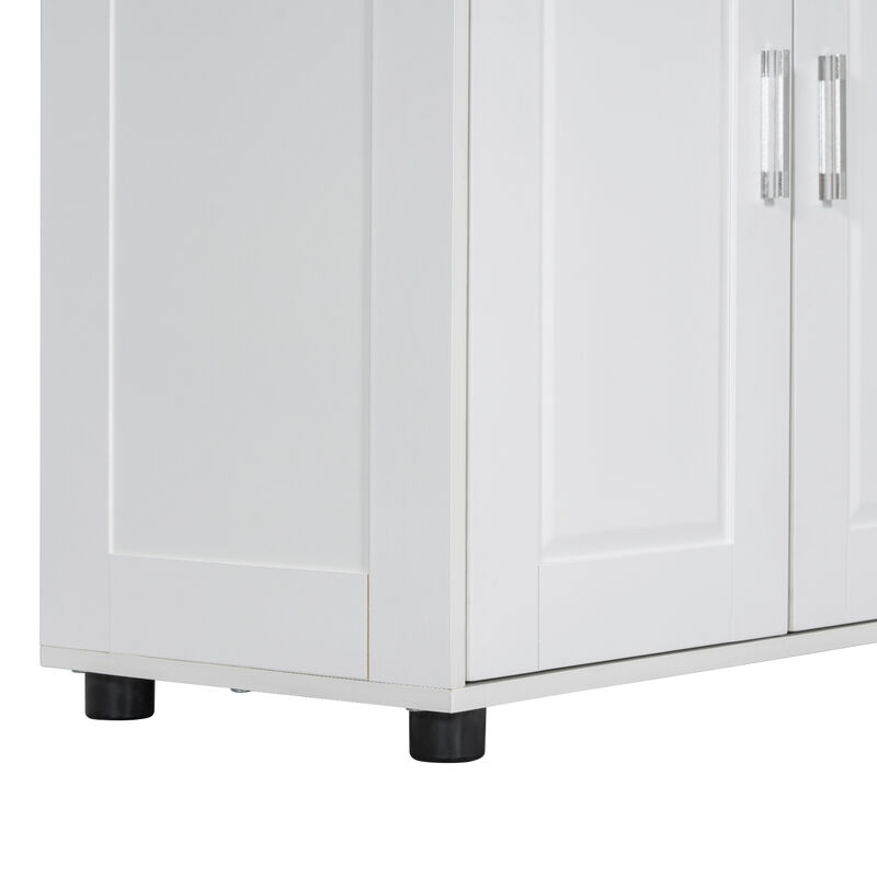 Merax  Modern Bathroom Floor Storage Cabinet with 4 Doors