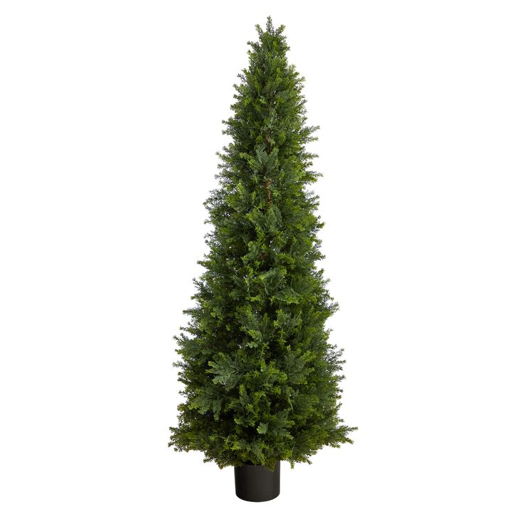 HomPlanti 5.5 Feet Cypress Cone Topiary Artificial Tree UV Resistant (Indoor/Outdoor)