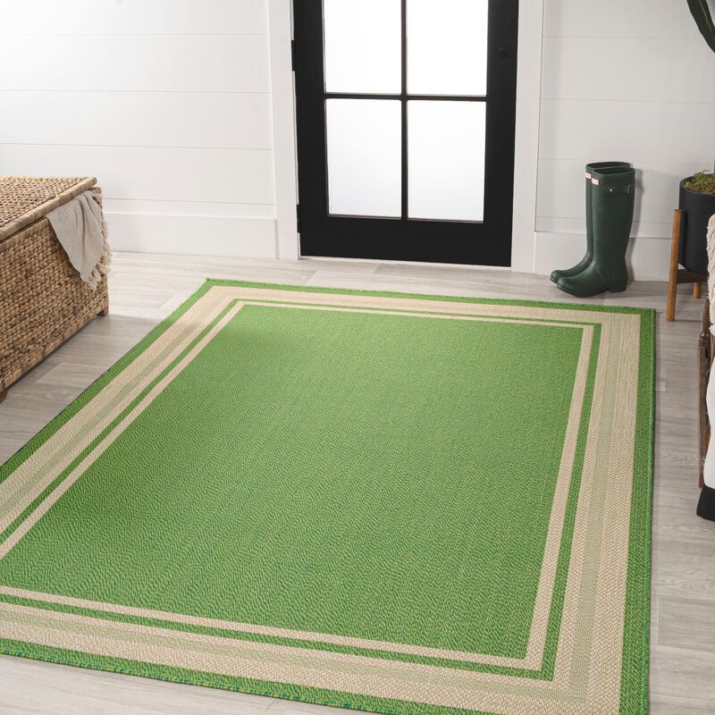 James Modern Border Stripe Indoor/Outdoor Area Rug