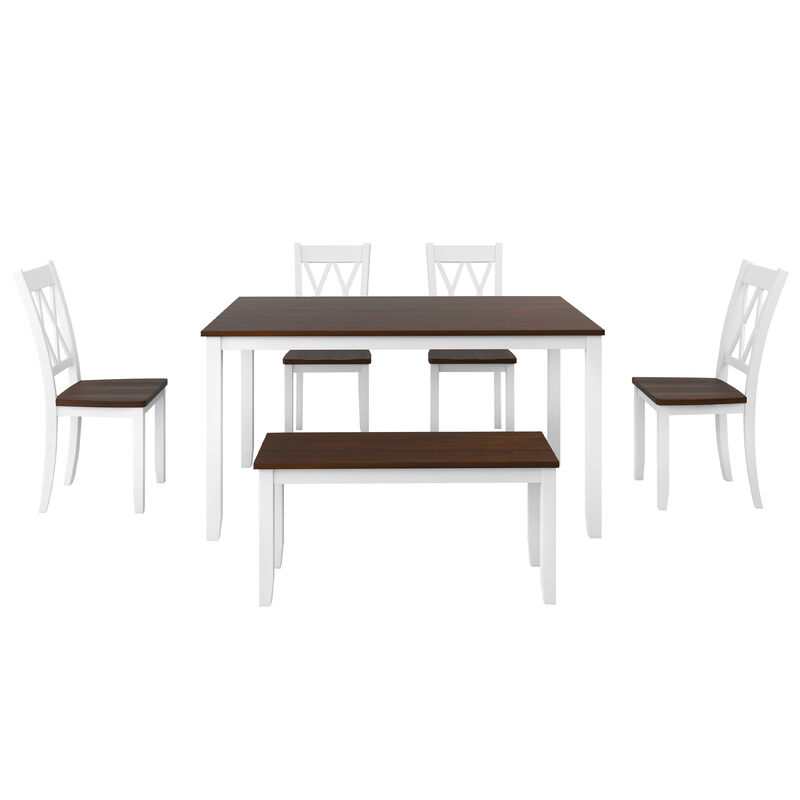 Merax Farmhouse 6-piece Wooden Dining Set