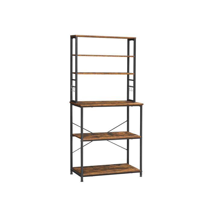 BreeBe Baker's Rack Rustic Brown and Black