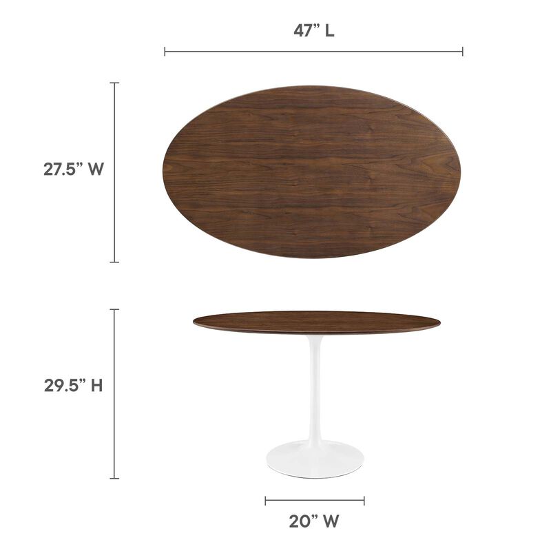 Modway - Lippa 48" Oval Wood Grain Dining Table Walnut