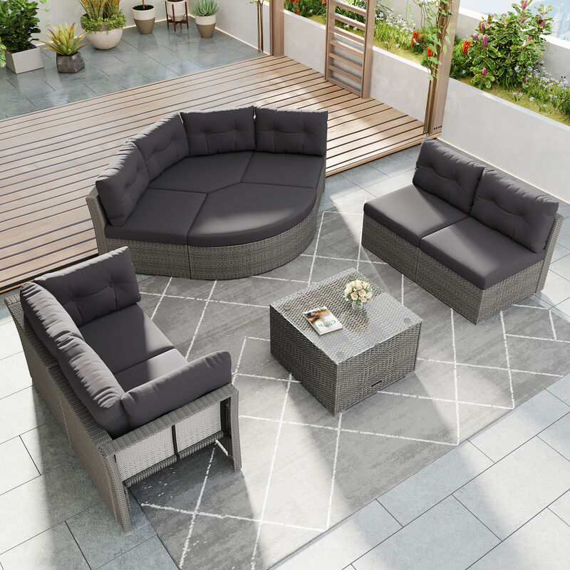 Merax Patio Furniture Sofa Set Outdoor Daybed