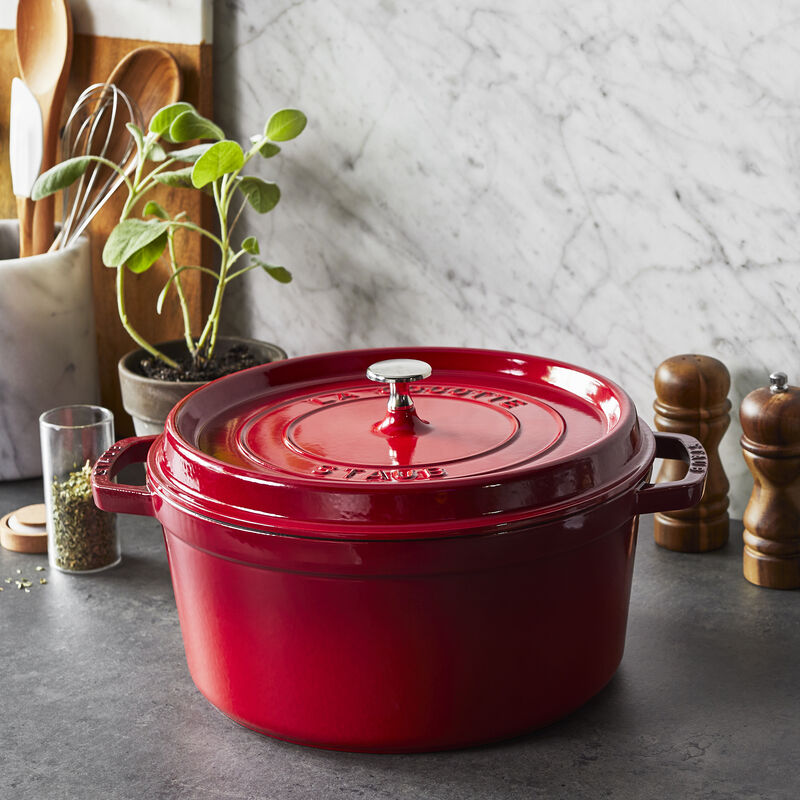 Staub Cast Iron 7-qt Round Cocotte - Basil