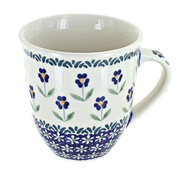 Blue Rose Polish Pottery Blue Butterfly Breakfast Mug