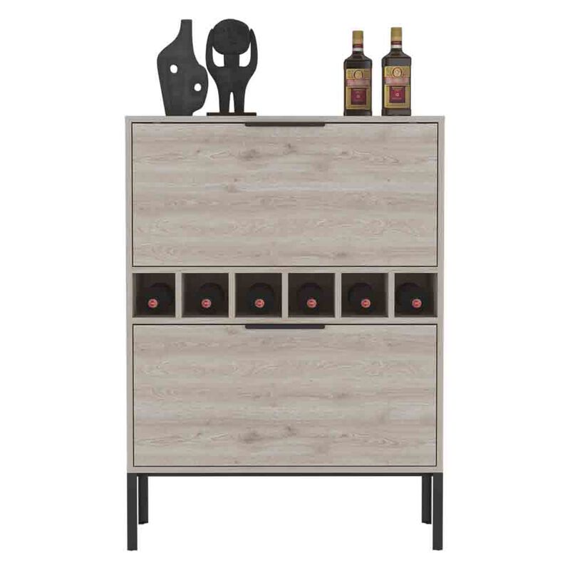 Bar Cabinet Puertu, Living Room, Light Gray