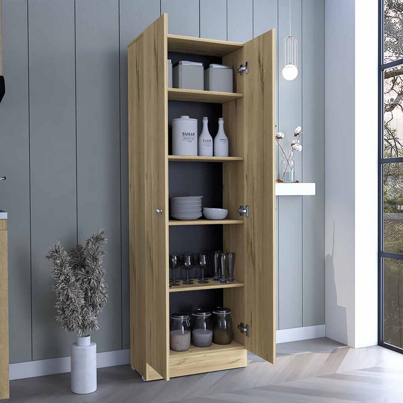 Storage Cabinet Pipestone, Kitchen, Light Oak / Black