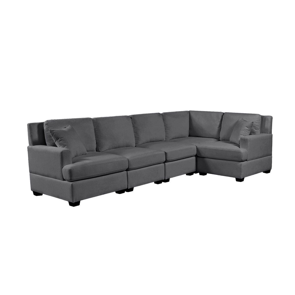 Sectional Modular Sofa With 2 Tossing Cushions And Solid Frame For ...