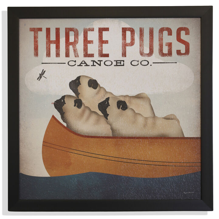 Three Pugs in a Canoe