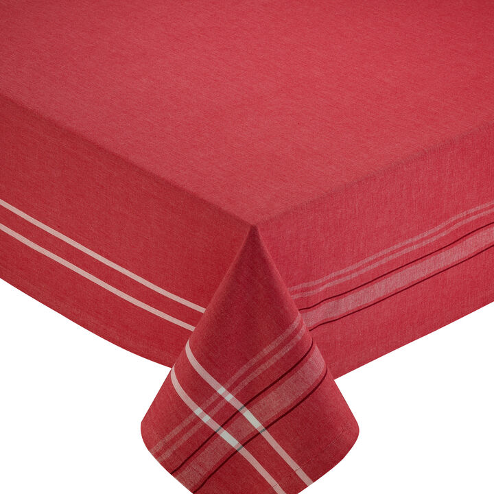 Decorative Elegant Red and White Tango French Chambray Tablecloth 60�x 104�