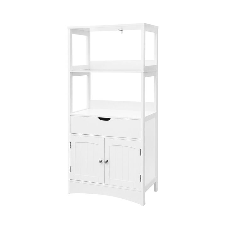 BreeBe Upper Shelves Bathroom Storage Cabinet White