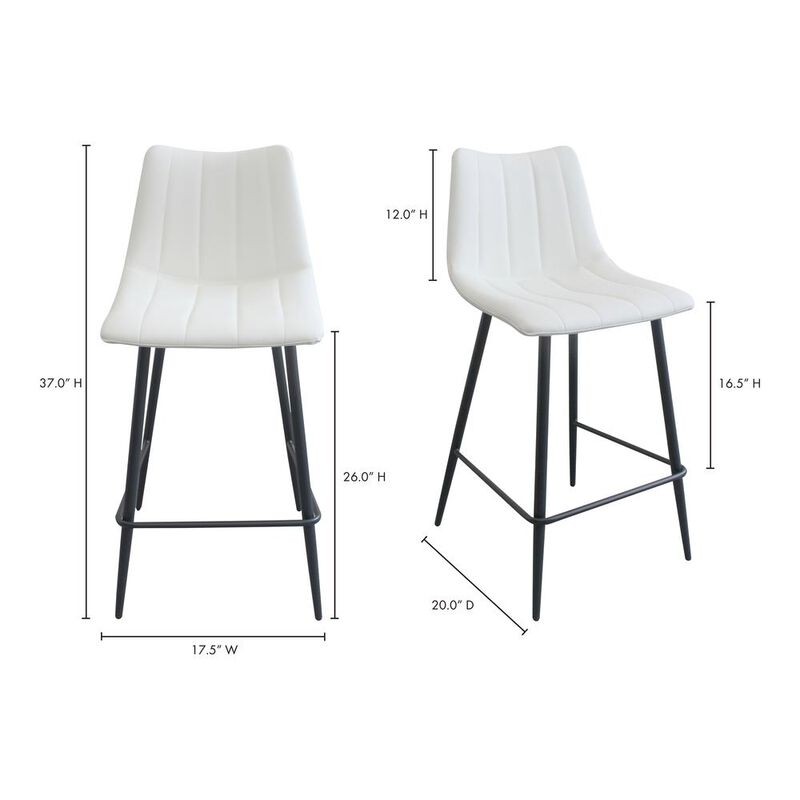 Moe's Home Collection Alibi Counter Stool Ivory-Set Of Two