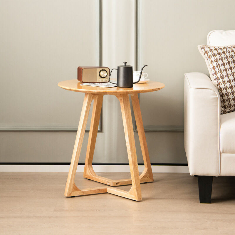 24 Inch Round End Table with Adjustable Foot Pads