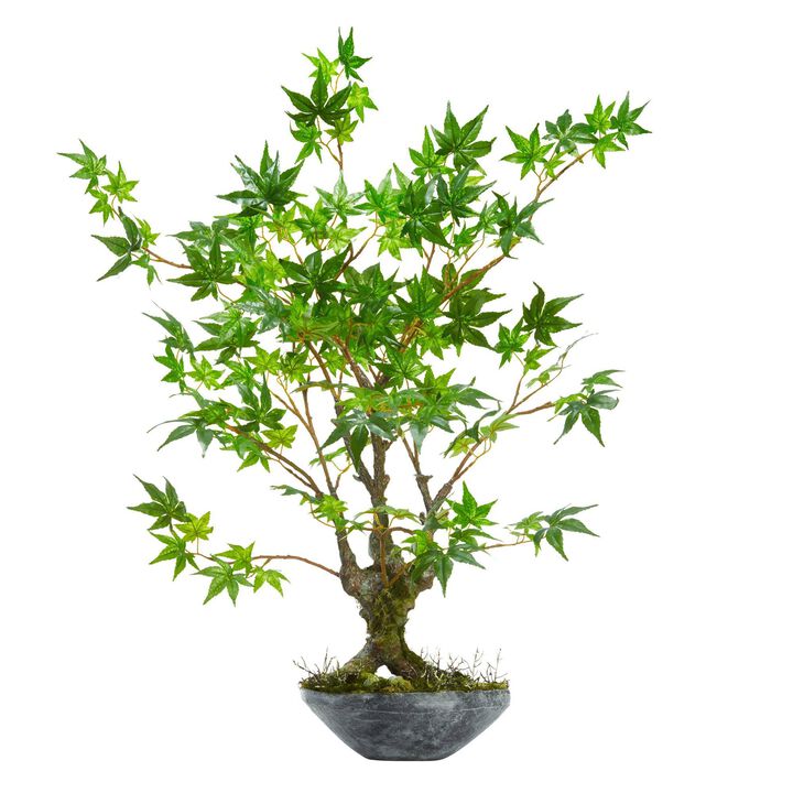 Nearly Natural 30-in Maple Bonsai Artificial Tree in Planter