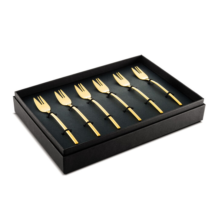 Due Ice Gold Cake Fork Set 6 Pieces