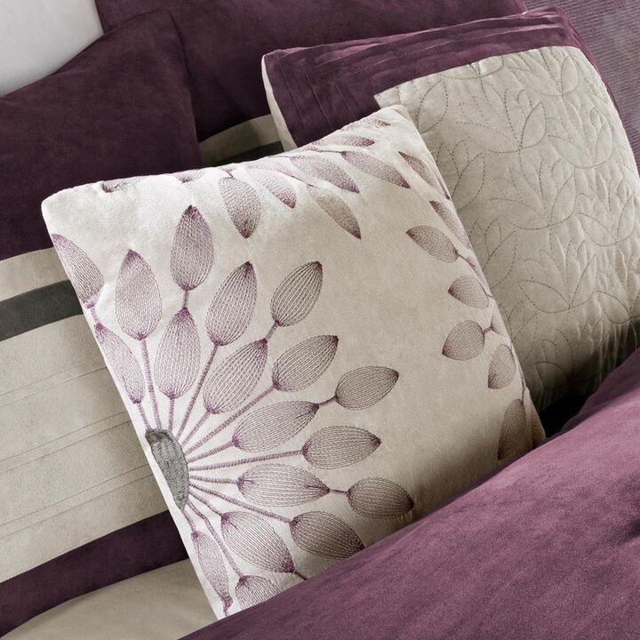 Belen Kox Plum Microsuede Pieced Comforter 7pc Set, Belen Kox