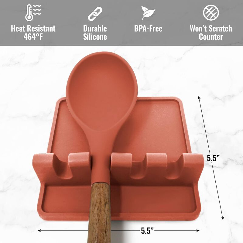 Silicone Utensil Holder with Drip Pad for Multiple Utensils