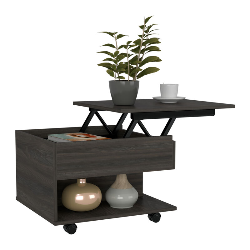 Luanda Lift Top Coffee Table, Casters, One Shelf