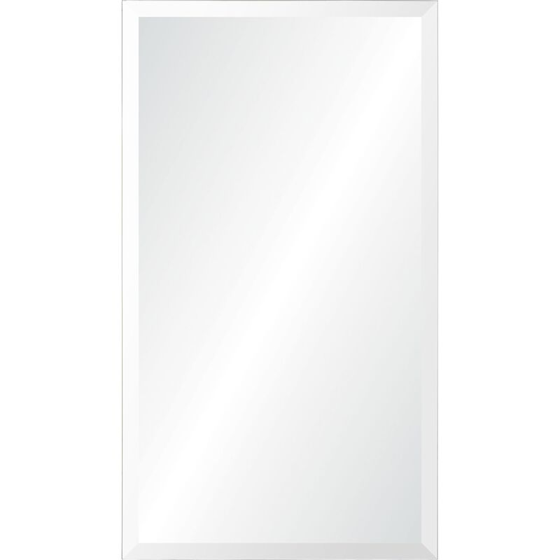 34" Clear Polished Unframed Beveled Rectangular Wall Mirror