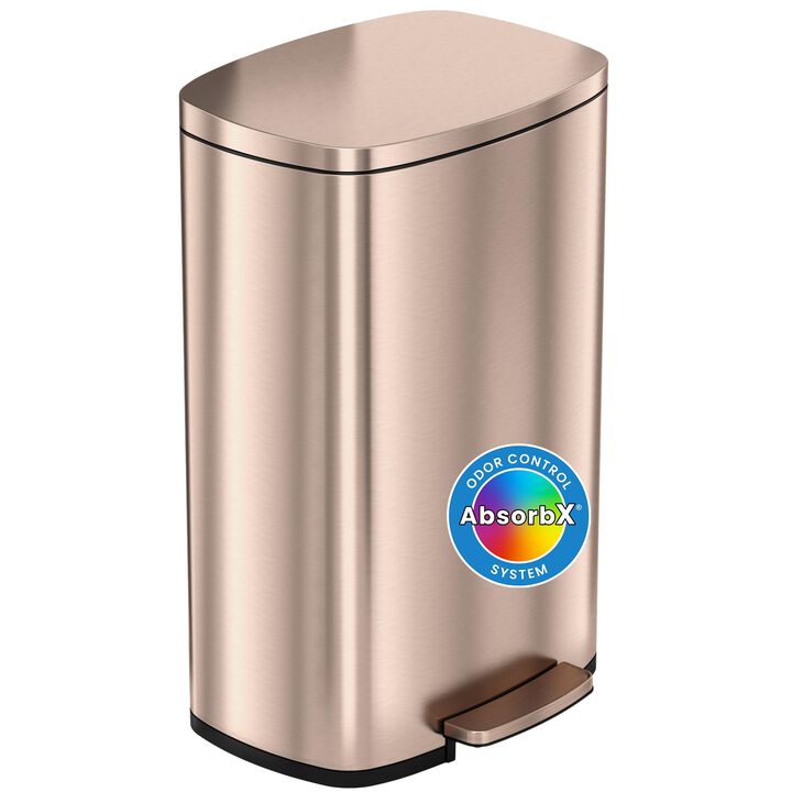 iTouchless 13.2 Gallon / 50 Liter SoftStep Rose Gold Step Pedal Trash Can