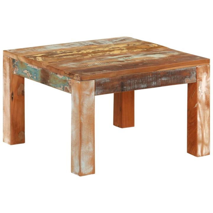 vidaXL Coffee Table 21.7"x21.7"x13.8" Solid Wood Reclaimed