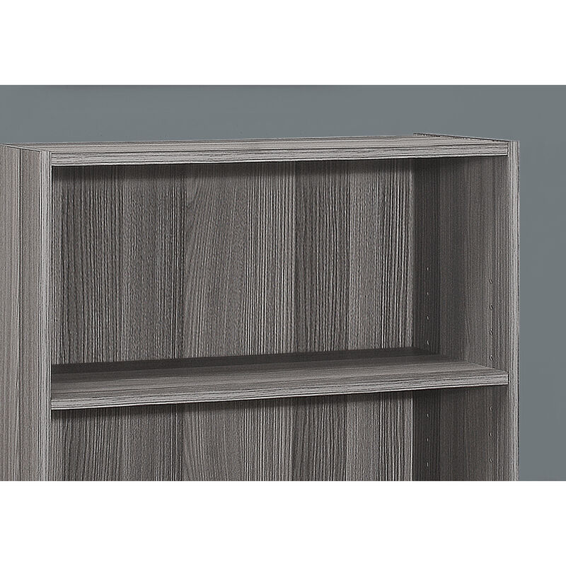 Monarch Specialties I 7478 Bookshelf, Bookcase, 4 Tier, 36"H, Office, Bedroom, Laminate, Grey, Transitional