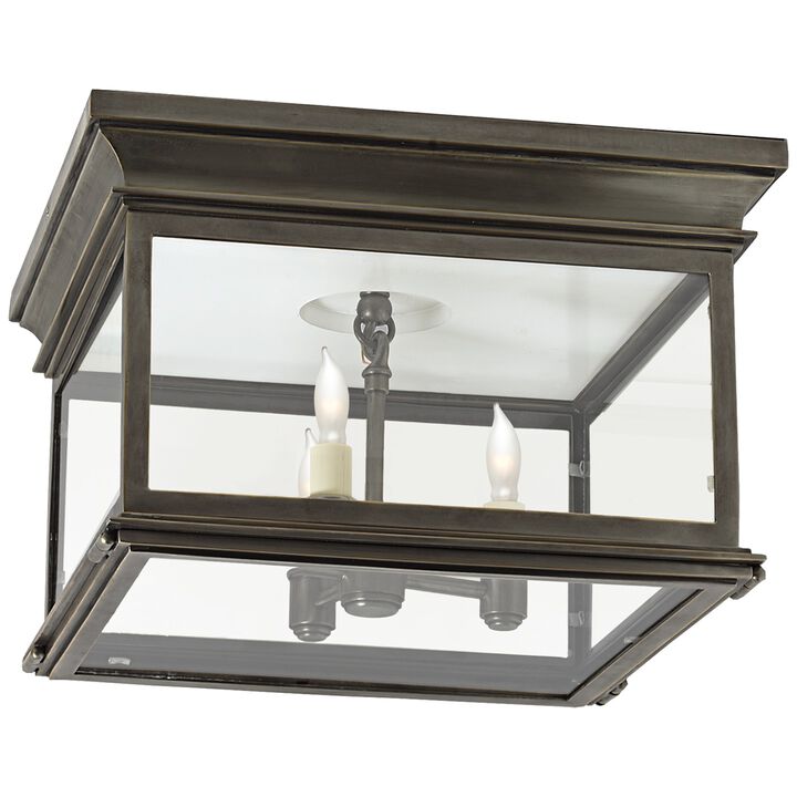 Club Large Square Flush Mount in Bronze