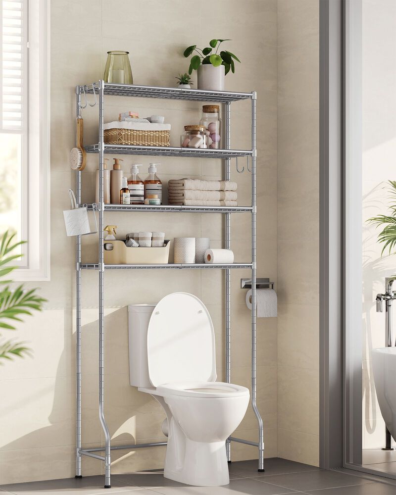 4-Tier Metal Over-the-Toilet Storage Shelf